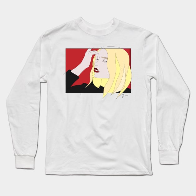 Colombiana #woman #girl #beauty #fineart #popart #home #decor #fashion #buyart #artprint #minimal #drawing Long Sleeve T-Shirt by Kirovair